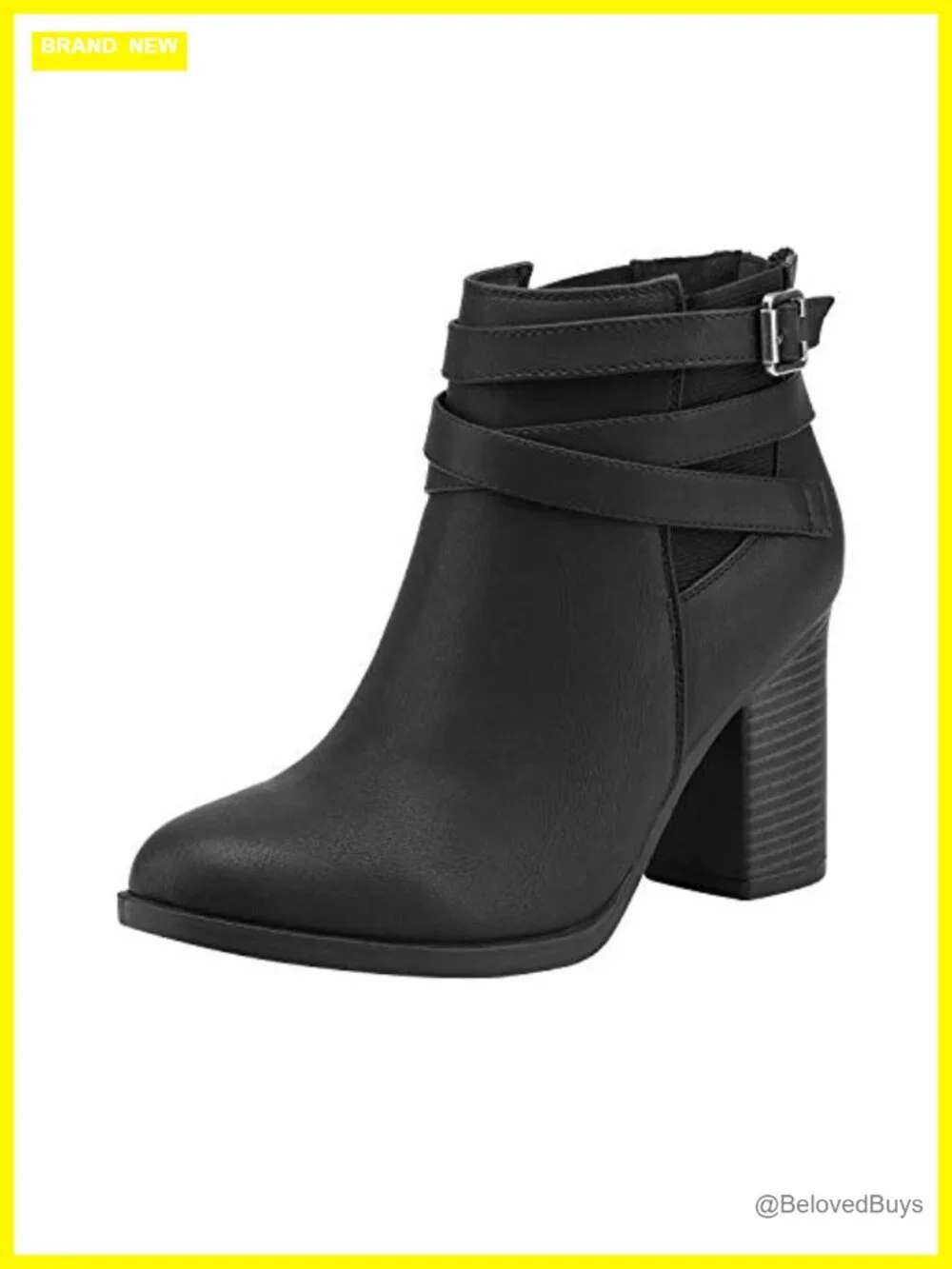 Women's Chunky High Heel Ankle Booties Faux Suede Zip Closure 3in Heel